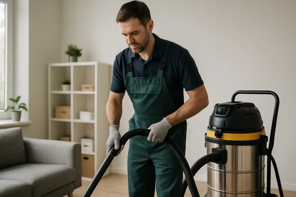 Des agents de nettoyage effectuent des travaux dans un appartement à CABANAC-ET-VILLAGRAINS.