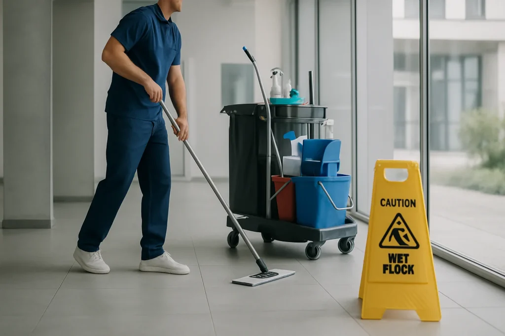 Équipe professionnelle nettoyant un appartement à Macau avec des équipements modernes.