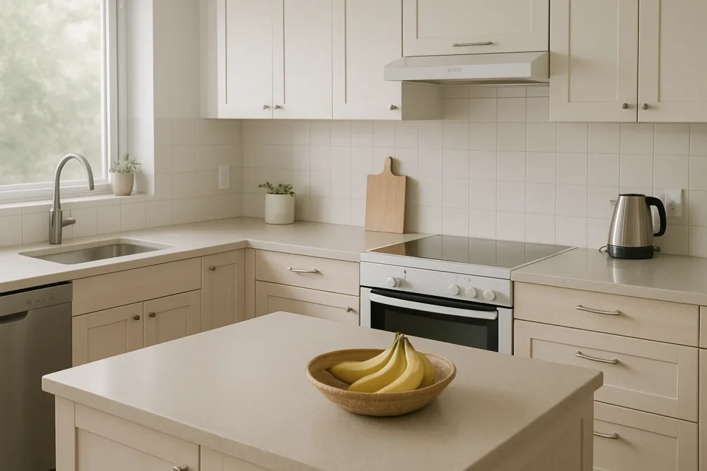 Cuisine propre à Gradignan après désinfection suite à une infestation de souris.