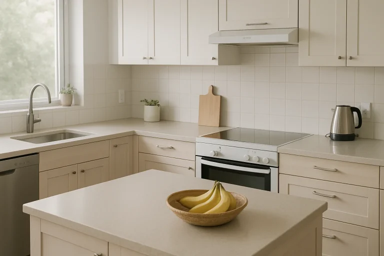 Cuisine propre à Gradignan après désinfection suite à une infestation de souris.